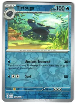 Tirtouga 022/086 Reverse Holo SV: Black Bolt Pokemon TCG - Image 1