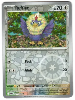 Rufflet 077/086 Reverse Holo SV: Black Bolt Pokemon TCG - Image 1