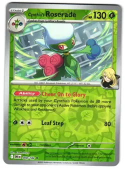 Cynthia's Roserade 008/182 Reverse Holo SV10: Destined Rivals Pokemon TCG - Image 1