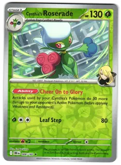 Cynthia's Roserade 008/182 Reverse Holo SV10: Destined Rivals Pokemon TCG - Image 1