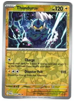 Thundurus 033/086 Reverse Holo SV: Black Bolt Pokemon TCG - Image 1