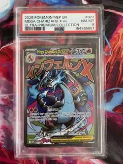 2025 Pokemon MEP EN UPC Promo #023 Mega Charizard X ex PSA 8 NM-MT - Image 1