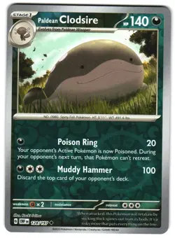 Paldean Clodsire 128/197 Reverse Holo SV03: Obsidian Flames Pokemon TCG - Image 1
