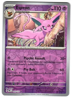 Espeon 033/131 Reverse Holo SV: Prismatic Evolutions Pokemon TCG - Image 1