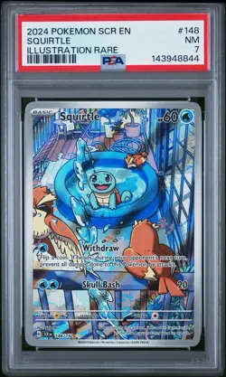 Pokemon Squirtle Sv07: Stellar Crown PSA 7 148/142 Illustration Rare Holo - Image 1