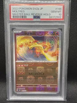 MOLTRES 146/165 PSA 10 SV2A POKEMON 151 MASTER BALL REVERSE HOLO JAPANESE - Image 1