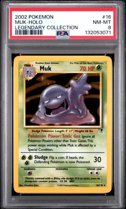 Pokemon PSA 8 Muk 16 Holo Legendary Collection New Cert!! - Image 1