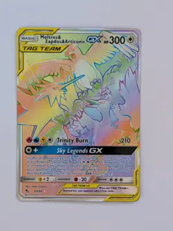 Pokemon Moltres & Zapdos & Articuno GX Hidden Fates #69/68 HP TCG - Image 1