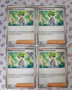 x4 Wally’s Compassion 132/132 x4 Mega Evolution Pokemon TCG Playset - Image 1