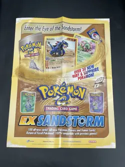 Pokemon 2003 Ex Sandstorm TCG Dealer Promo Poster 17" x 22", Nintendo, Used - Image 1