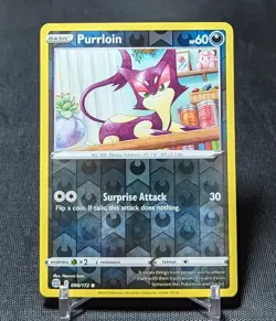 Purrloin Common Reverse Holo Darkness Brilliant Stars Pokemon TCG Card 090/172 - Image 1