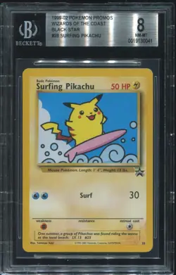 Surfing Pikachu 28/53 Wotc Black Star Promo Pokemon TCG Vintage BGS 8 - Image 1