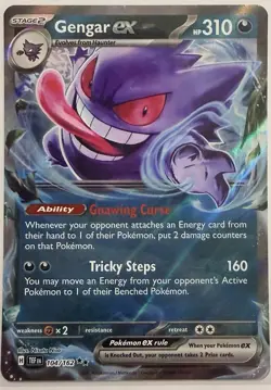 Pokemon Gengar EX TCG Scarlet & Violet Temporal Forces 104/162 Holo Double Rare - Image 1