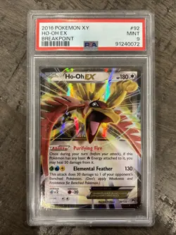 2016 POKEMON XY BREAKPOINT #92 HO-OH EX PSA 9 - Image 1
