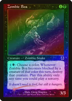 Zombie Boa FOIL Apocalypse NM Black Common MAGIC THE GATHERING CARD ABUGames - Image 1