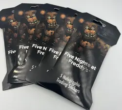 5x FNAF FIVE NIGHTS AT FREDDYS HOLOGRAPHIC TRADING CARD STICKERS PACK - Image 1