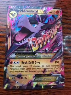 Mega M Aerodactyl EX Pokemon Card Holo Ultra Rare XY98 Black Star Promo - LP - Image 1