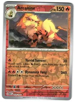 Arcanine 059/165 Reverse Holo SV: Scarlet & Violet 151 Pokemon TCG - Image 1