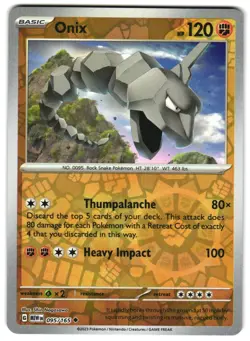 Onix 095/165 Reverse Holo SV: Scarlet & Violet 151 Pokemon TCG - Image 1