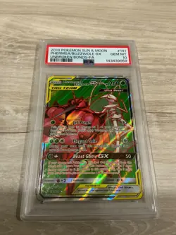 2019 Pokemon Sun &Moon Unbroken Bonds-FA Pheromosa & Buzzwolf GX PSA10 - Image 1