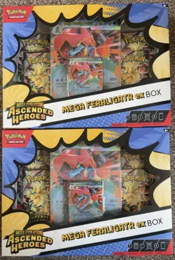 2 x Pokemon TCG Ascended Heroes Mega Feraligatr Ex Box - Brand New & Sealed - Image 1