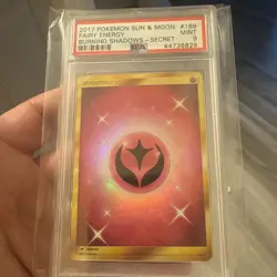 2017 Pokemon Sun & Moon Burning Shadows Secret #169 Fairy Energy PSA 9 Mint - Image 1