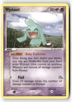 Wynaut 70/108 Common Power Keepers Pokemon Moderately Played - Image 1