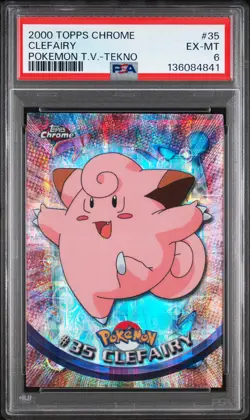 2000 TOPPS CHROME POKEMON T.V. TEKNO #35 CLEFAIRY PSA 6 - Image 1