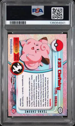 2000 TOPPS CHROME POKEMON T.V. TEKNO #35 CLEFAIRY PSA 6 - Image 2