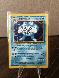 Pokemon Poliwrath Base Set Holo Rare 13/102 1999 90 HP English - Image 1