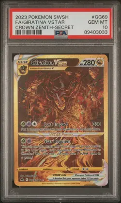 2023 Pokemon Sword & Shield Crown Zenith Giratina VStar #GG69 Secret PSA 10 E - Image 1