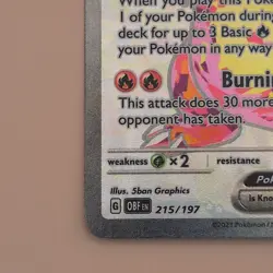 Charizard ex 215/197 Ultra Rare Full Art Holo Obsidian Flames Pokemon TCG - Image 5