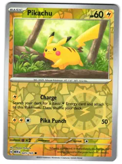 Pikachu - 025/165 Reverse Holo SV: Scarlet & Violet 151 Pokemon TCG - Image 1