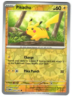 Pikachu 025/165 Reverse Holo SV: Scarlet & Violet 151 Pokemon TCG - Image 1