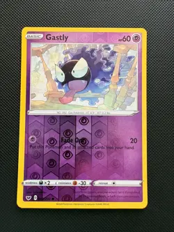 Gastly 083/202 Common Sword & Shield Pokemon Reverse Holo Near Mint - Image 1