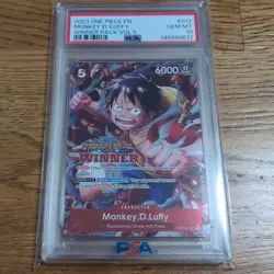 #3 2023 One Piece EN Winner Pack Vol.5 #012 Monkey D. Luffy PSA 10 GEM MINT - Image 1