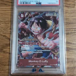 #3 2023 One Piece EN Winner Pack Vol.5 #012 Monkey D. Luffy PSA 10 GEM MINT - Image 2