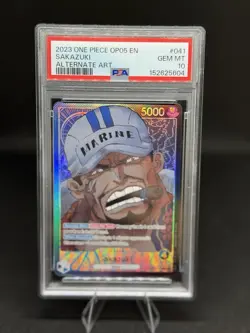 2023 One Piece OP05 Sakazuki Leader Alternate Art 041 PSA 10 Gem Mint - Image 1