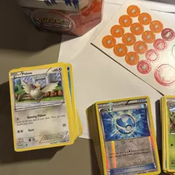 Pokemon Random Lot 100+ Cards + Tin + Coins+ Pamphlets, Lots of CommonsUncommons - Image 2