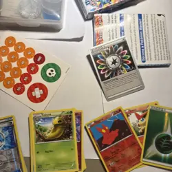 Pokemon Random Lot 100+ Cards + Tin + Coins+ Pamphlets, Lots of CommonsUncommons - Image 3