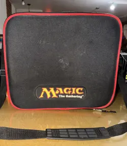 Official Magic The Gathering TCG Soft Carrying Case. Red Trim. W/ 75 MTG Cards - Image 1