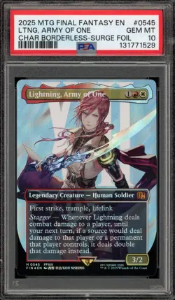 Magic MTG FF Lightning Army of One FIN CHAR Borderless Surge Foil #0545 PSA 10 - Image 1