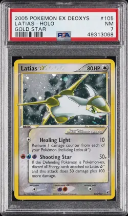 2005 POKEMON EX DEOXYS GOLD STAR #105 LATIAS-HOLO PSA 7 - Image 1