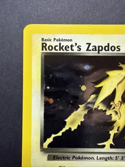 Rocket's Zapdos HOLO RARE 15/132 Gym Challenge VINTAGE Pokemon 2000 Big SWIRL!! - Image 2