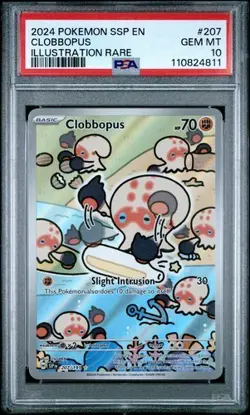 2024 Pokemon SSP Clobbopus Illustration Rare 207/191 PSA 10 - Image 1
