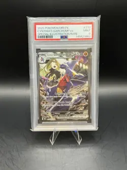 2025 POKEMON DRI EN-DESTINED RIVALS #232 CYNTHIA'S GARCHOMP EX PSA 9 - Image 1