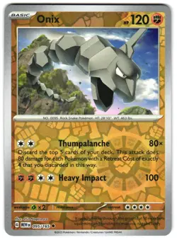 Onix 095/165 Reverse Holo SV: Scarlet & Violet 151 Pokemon TCG - Image 1