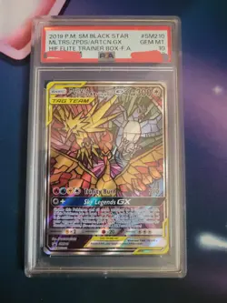 2019 Pokemon Moltres & Zapdos & Articuno GX SM Black Star Promo #SM210 PSA 10 - Image 1