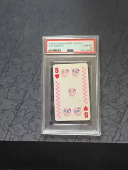 GEM MINT Pokemon: Pipipi ADV P/C 5 Of Hearts 1998 Vintage RARE Non-holo - PSA 10 - Image 1