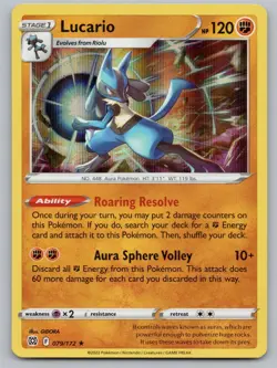 Lucario 079/172 Holo Rare Brilliant Stars Pokemon Holo NM/M - Image 1